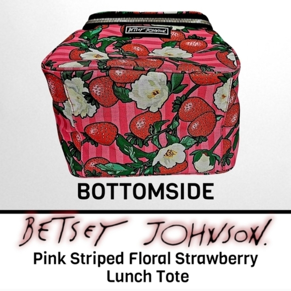 Betsey Johnson Pink Strawberry Insulated Lunch Tote - Picture 5 of 9